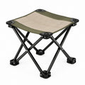 Folding Camping Stool, Khaki and Olive Green 600D Polyester Seat with Black Steel Frame, 16 x 16 x 18 in