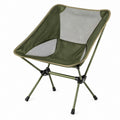 Olive Green Foldable Camping Chair with Polyester Mesh and Aluminum Frame, 22.8 x 25.6 x 33.9 in