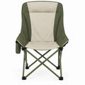 High-Back Folding Camping Chair with Cup Holder, Olive Green/Beige, 60 x 60 x 98 cm